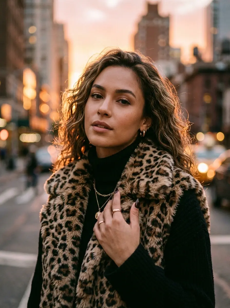 Sunset Glow Leopard Vest DP — aesthetic DP for Instagram full HD profile picture