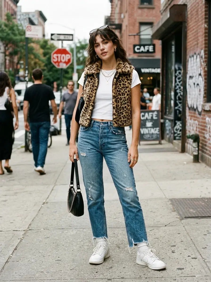 Retro Street Leopard Vest DP — aesthetic DP for Instagram full HD profile picture