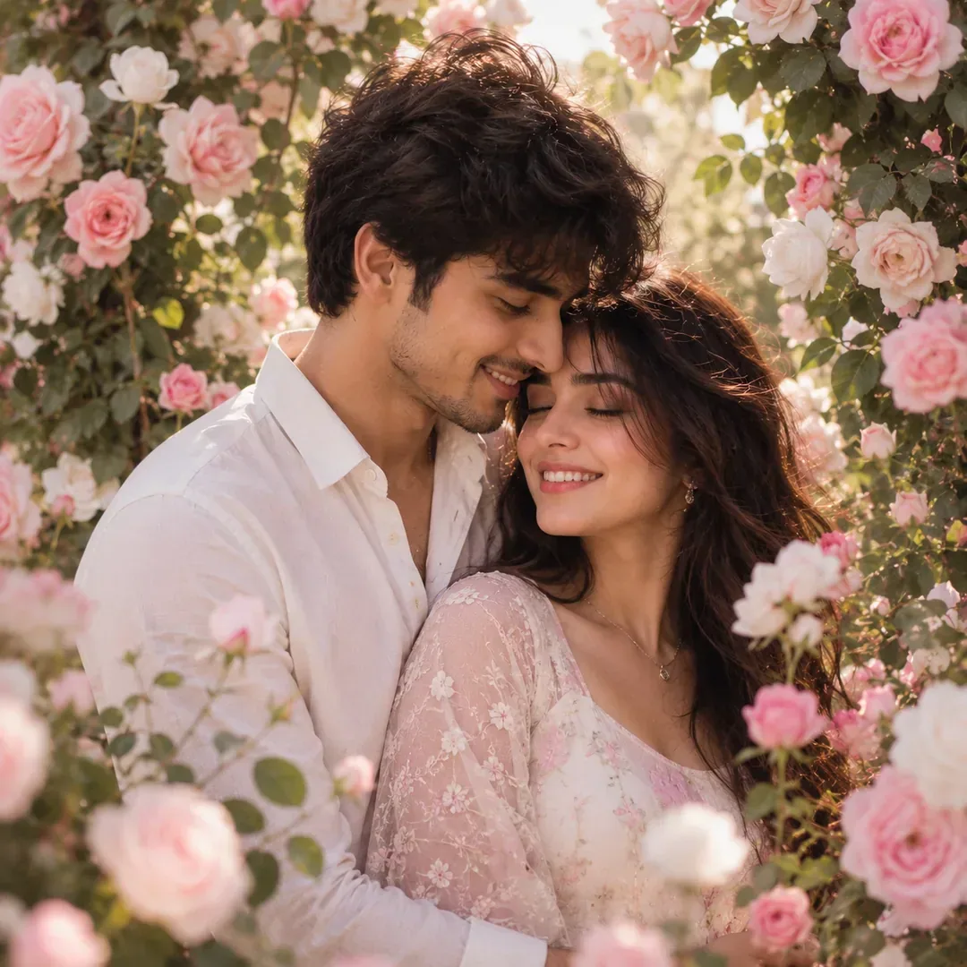 Blooming Together  — HD couple DP for Instagram romantic matching profile picture