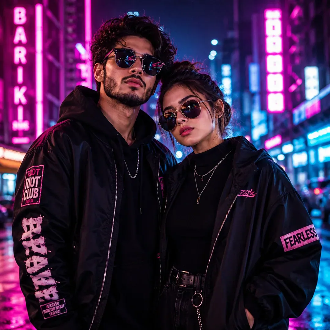 Neon Couple Vibes  — HD couple DP for Instagram romantic matching profile picture