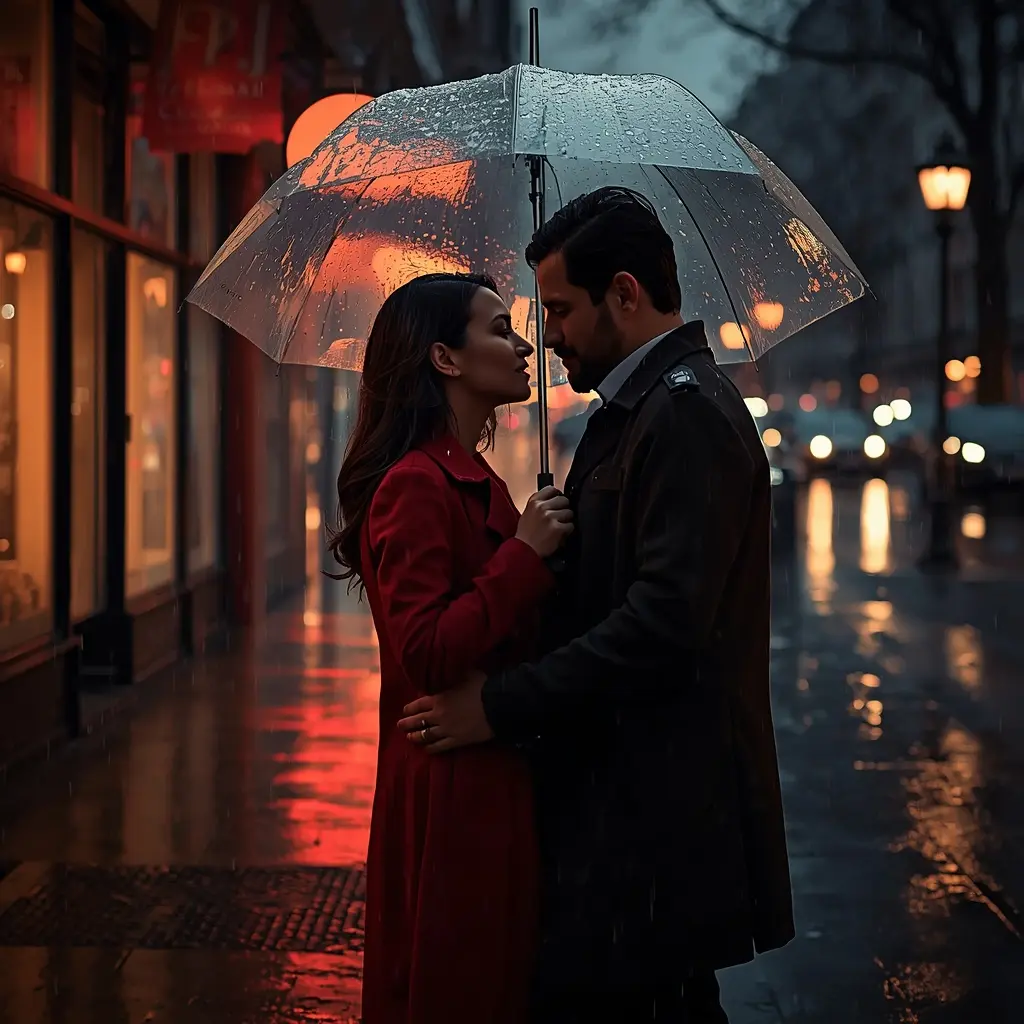 Rainy Romance — HD couple DP for Instagram romantic matching profile picture