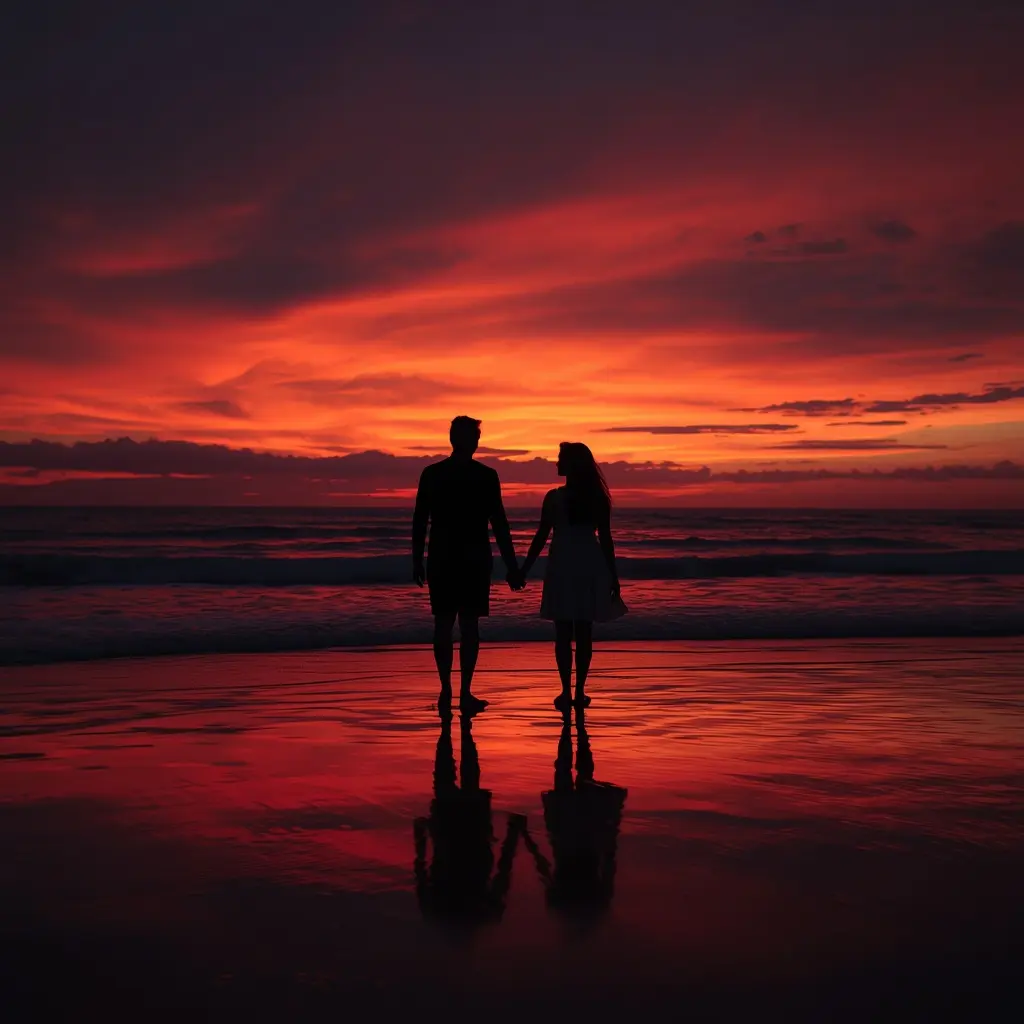 Sunset Silhouette — HD couple DP for Instagram romantic matching profile picture