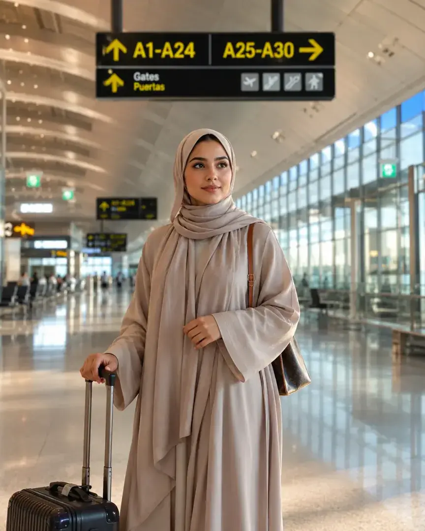 Airport Street Style Hijab DP — Instagram Hijab DP aesthetic modest profile picture