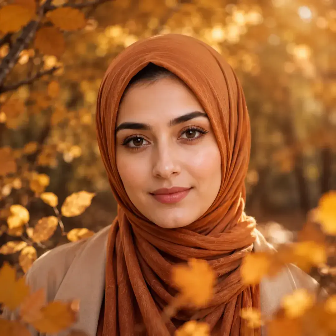 Autumn Leaves Hijab DP — Instagram Hijab DP aesthetic modest profile picture
