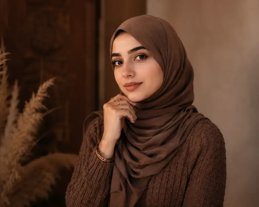 Brown Aesthetic Hijab DP — Instagram Hijab DP aesthetic modest profile picture