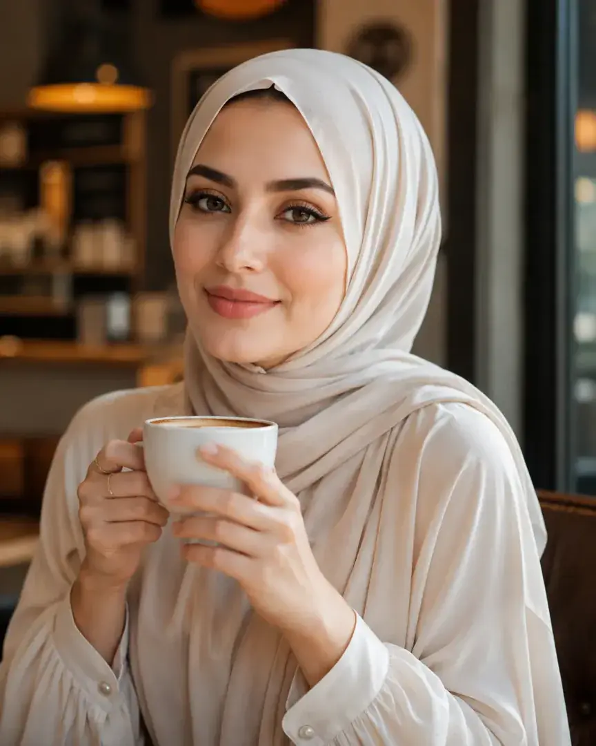 Coffee Aesthetic Hijab DP — Instagram Hijab DP aesthetic modest profile picture
