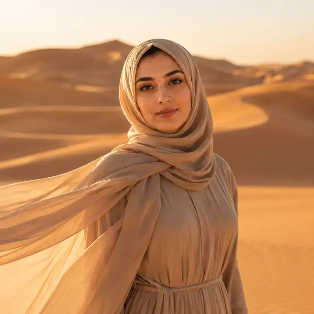 Desert Sunset Aesthetic Hijab DP — Instagram Hijab DP aesthetic modest profile picture