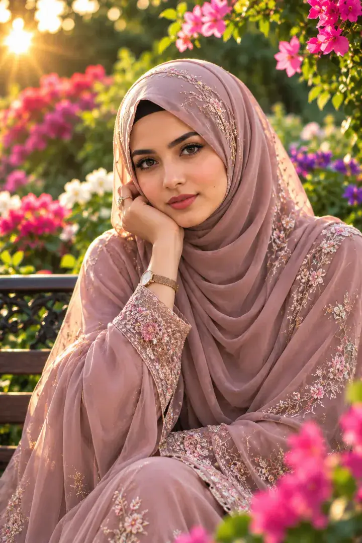Garden Blossom Hijab DP — Instagram Hijab DP aesthetic modest profile picture