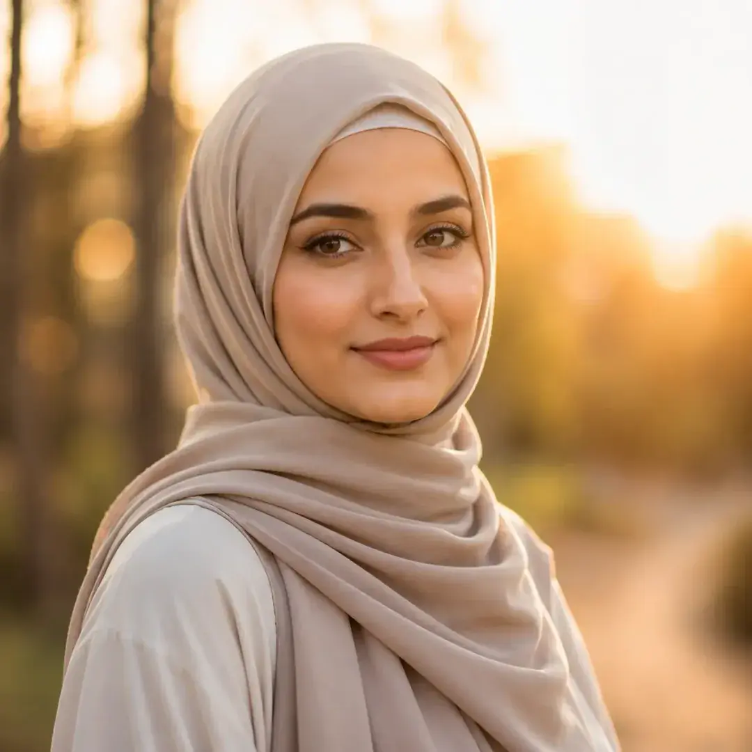 Golden Hour Sunset Hijab DP — Instagram Hijab DP aesthetic modest profile picture