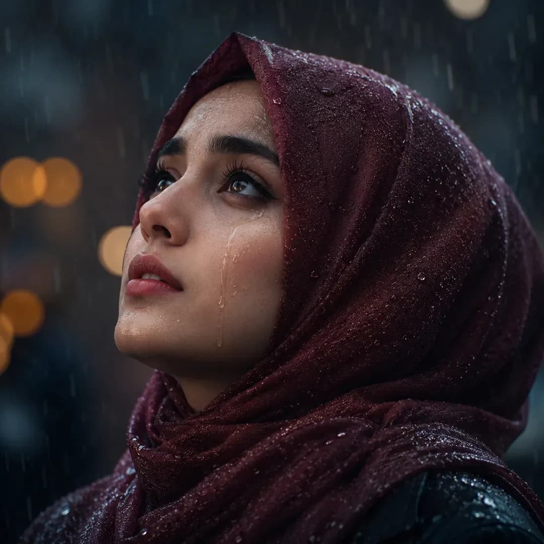 Rainy Mood Hijab DP — Instagram Hijab DP aesthetic modest profile picture
