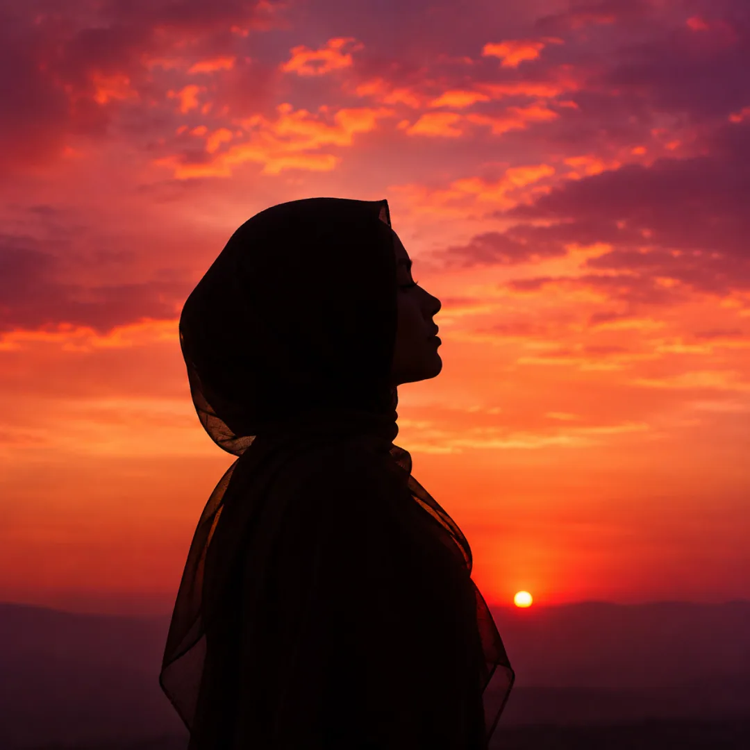 Sunset Silhouette Hijab DP - sunset silhouette instagram hijab dp aesthetic | BiosStyle HD Instagram DP