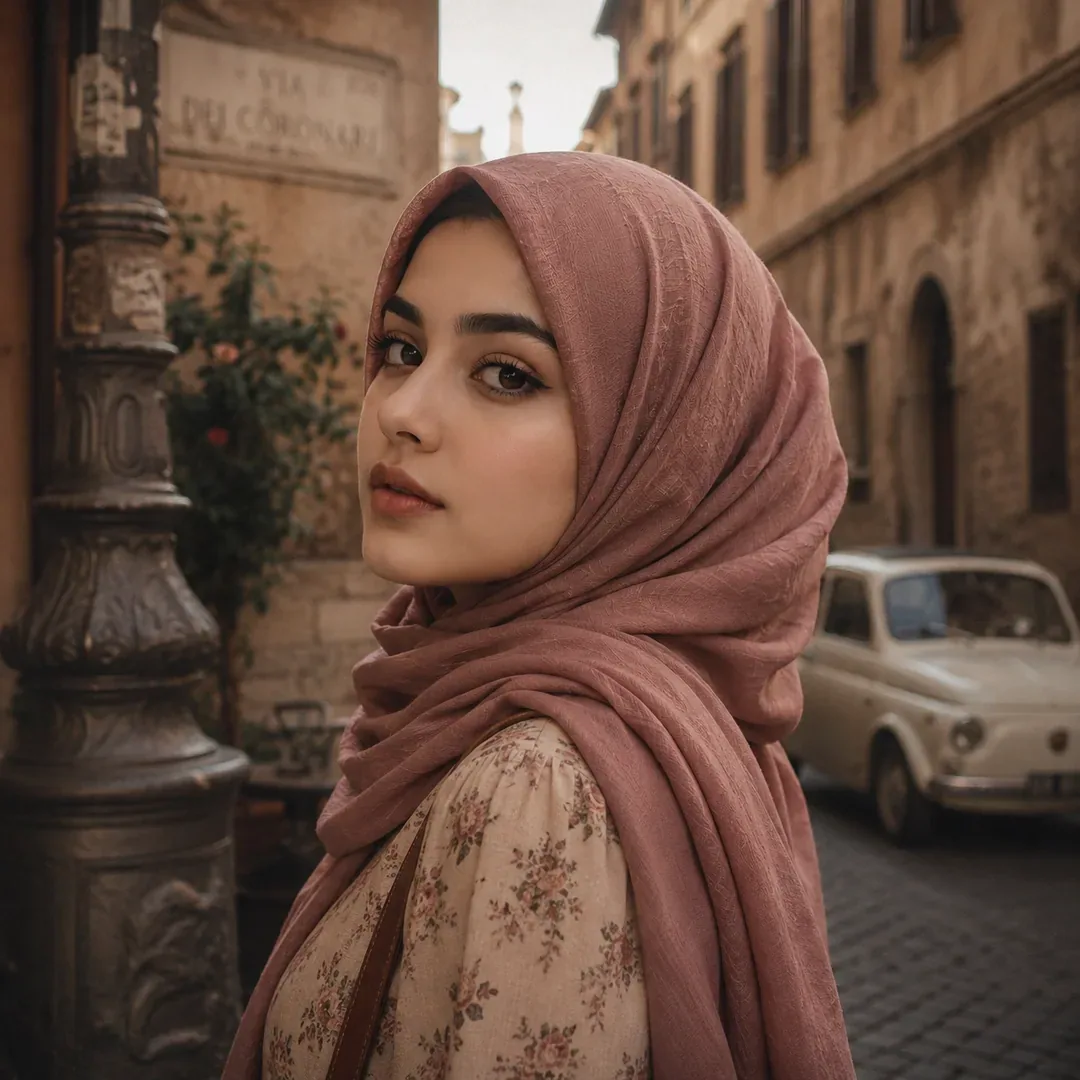 Vintage Rose Hijab DP — Instagram Hijab DP aesthetic modest profile picture