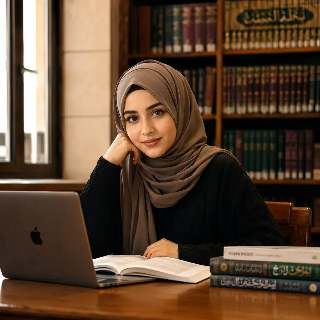 Library Aesthetic Hijab DP — Instagram Hijab DP aesthetic modest profile picture