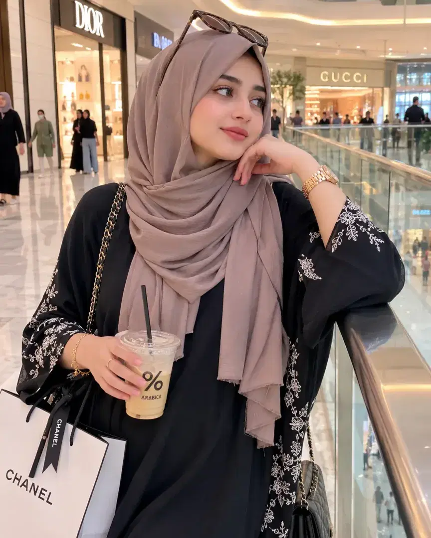Luxury Mall Fashion Hijab DP — Instagram Hijab DP aesthetic modest profile picture