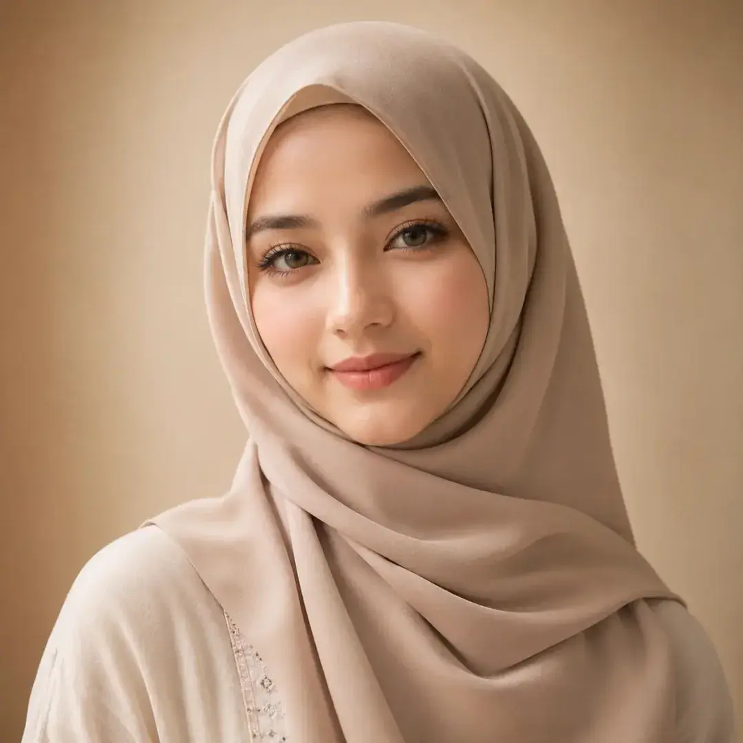 Minimal Beige Style Hijab DP — Instagram Hijab DP aesthetic modest profile picture