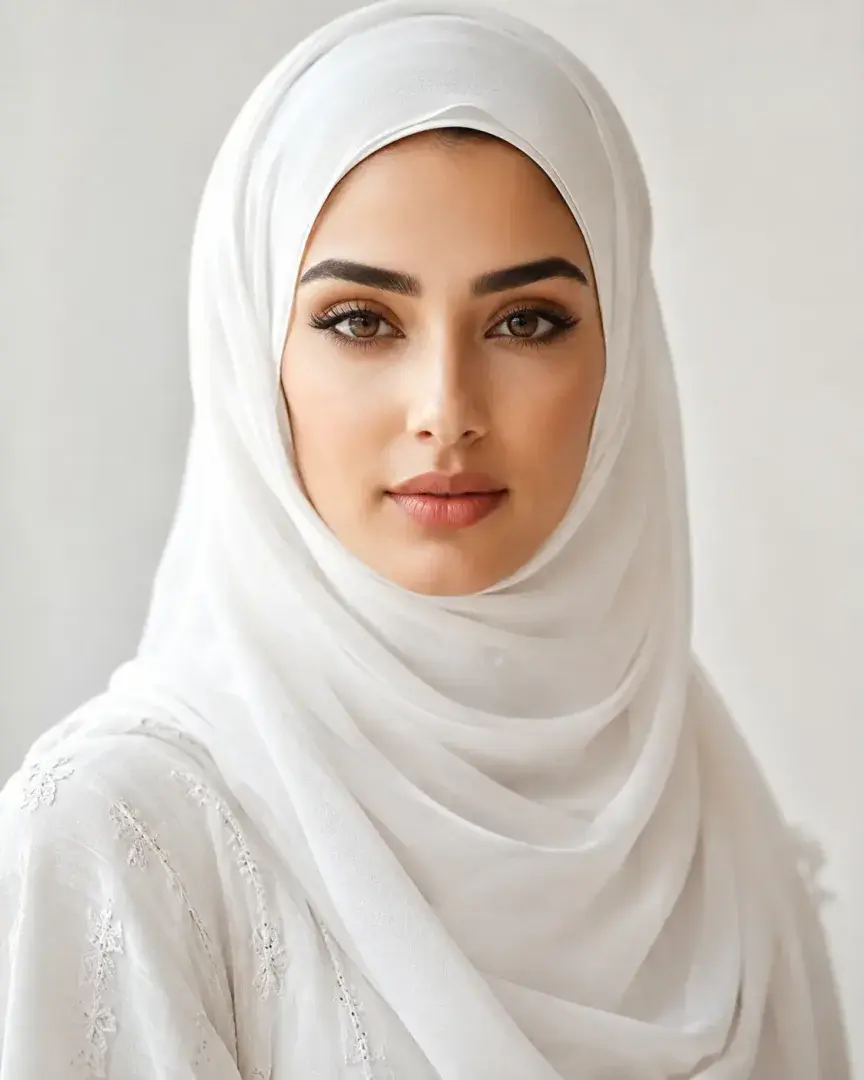 Minimal White Aesthetic Hijab DP — Instagram Hijab DP aesthetic modest profile picture