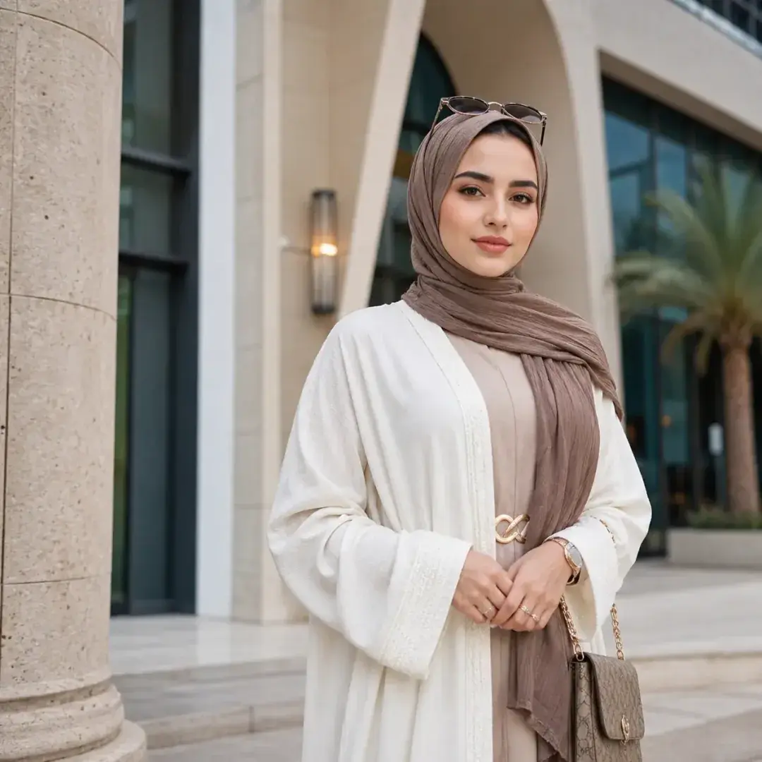 Modern Architecture Street Hijab DP — Instagram Hijab DP aesthetic modest profile picture