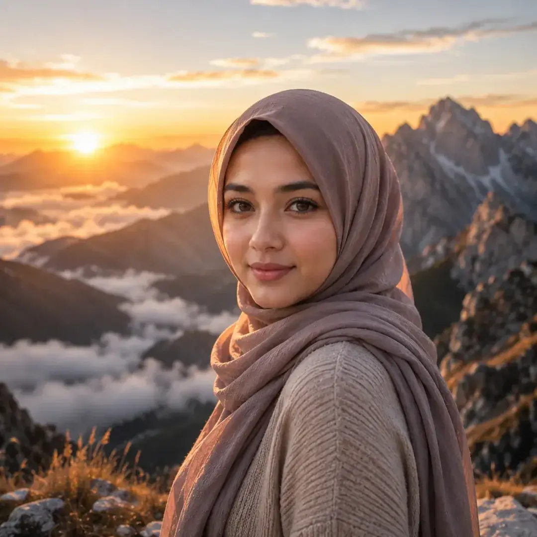 Mountain View Aesthetic Hijab DP — Instagram Hijab DP aesthetic modest profile picture