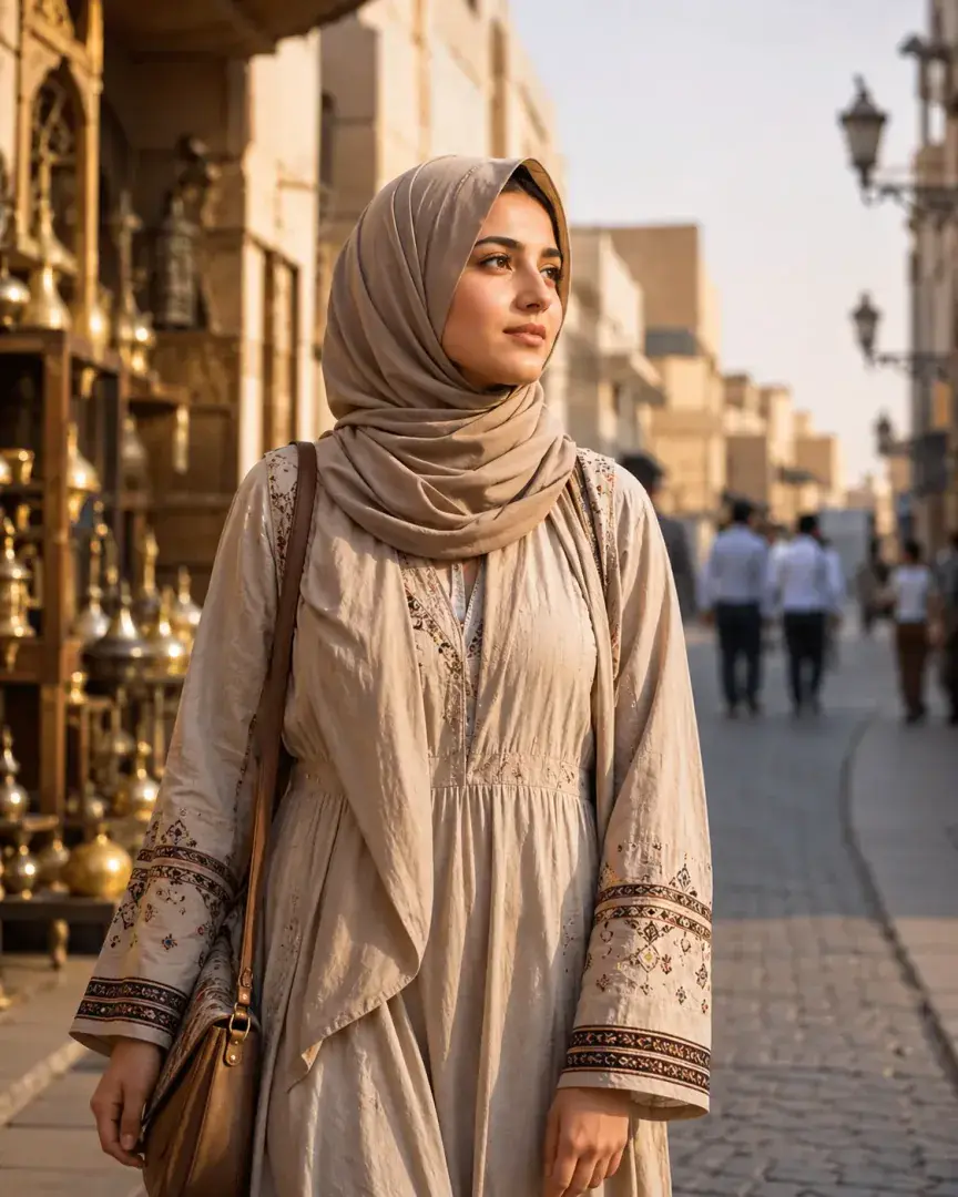 Old Town Heritage Hijab DP — Instagram Hijab DP aesthetic modest profile picture