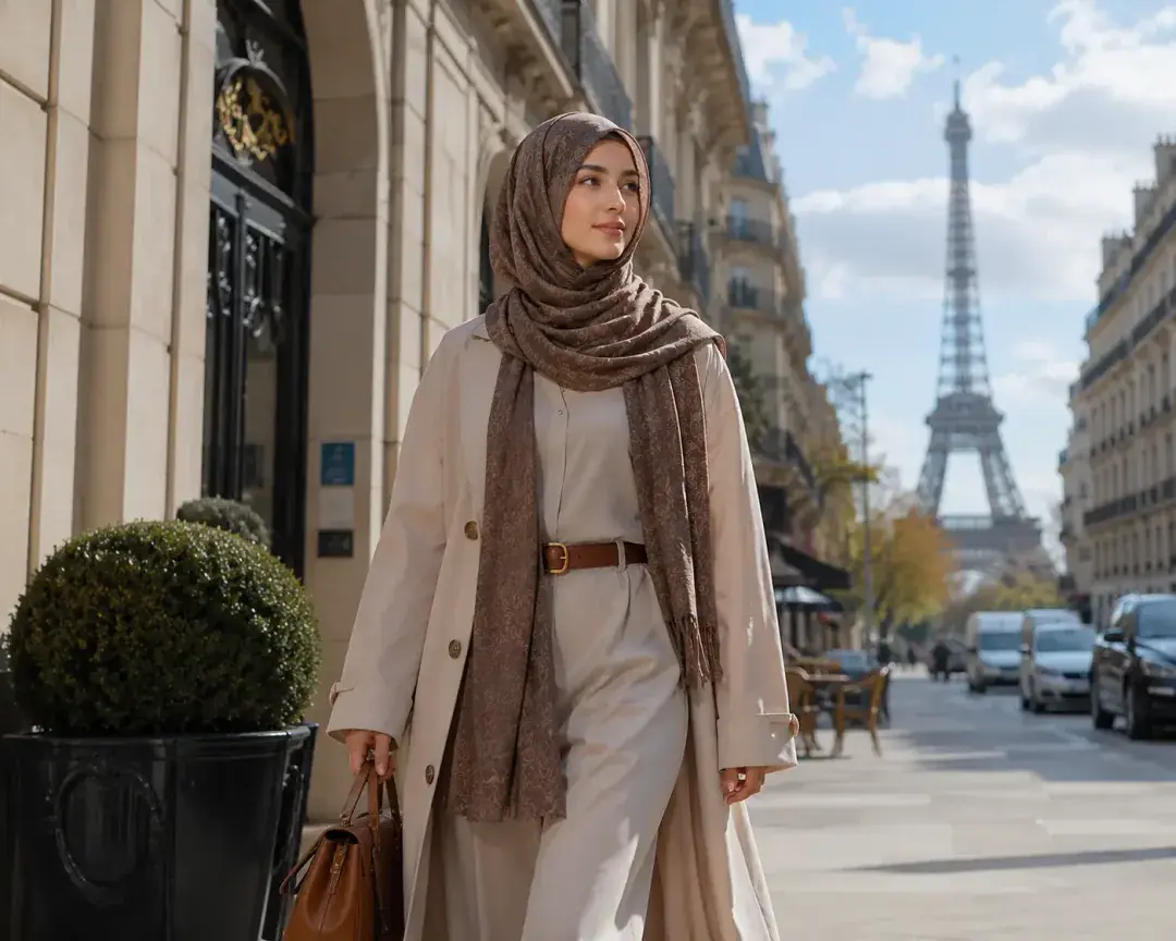 Paris Street Fashion Hijab DP — Instagram Hijab DP aesthetic modest profile picture