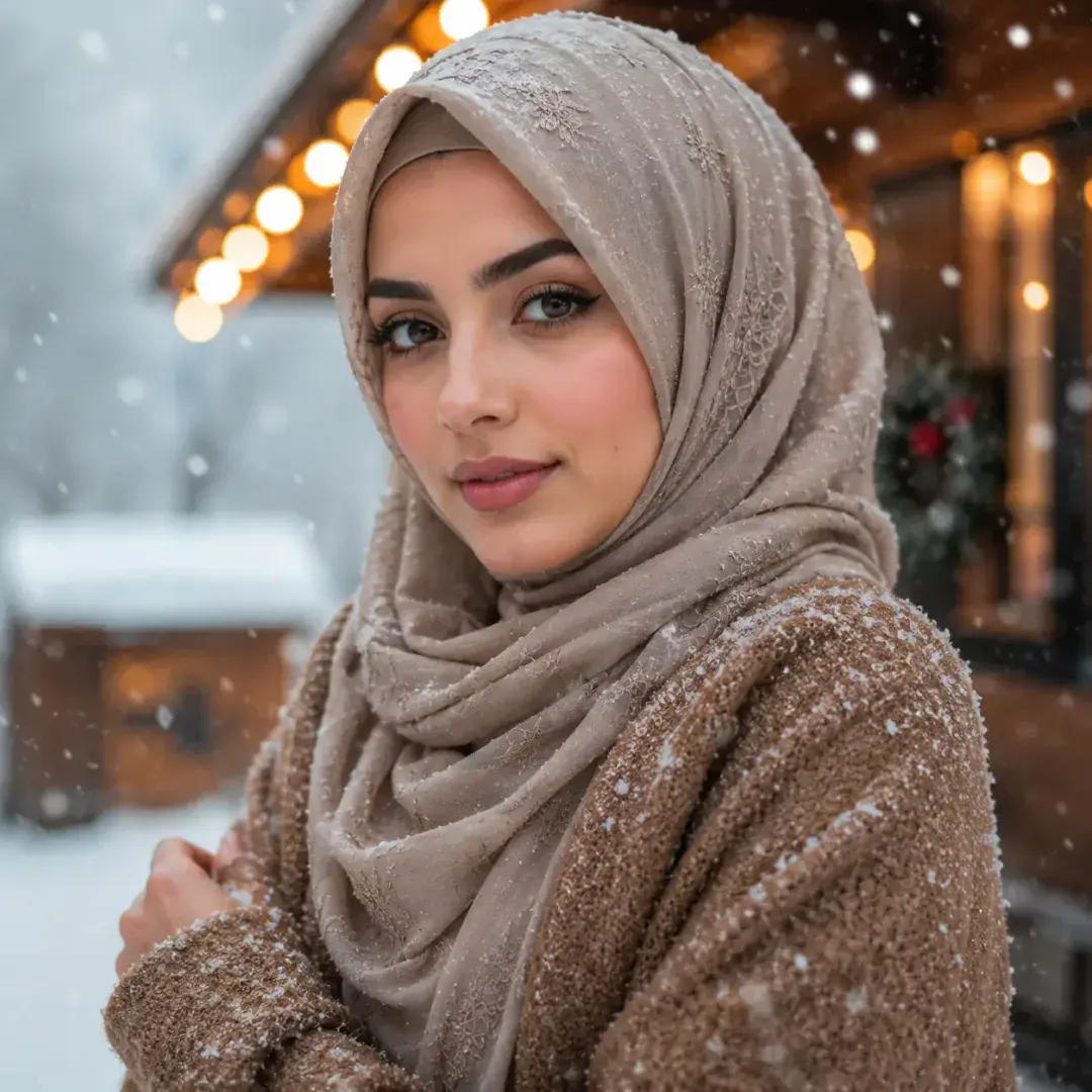 Winter Snow Aesthetic Hijab DP — Instagram Hijab DP aesthetic modest profile picture