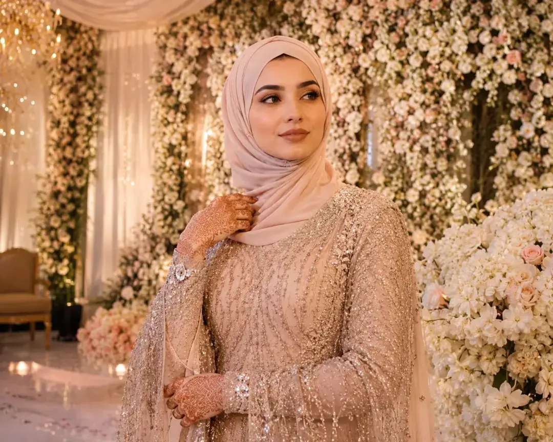Wedding Garden Flower Hijab DP — Instagram Hijab DP aesthetic modest profile picture