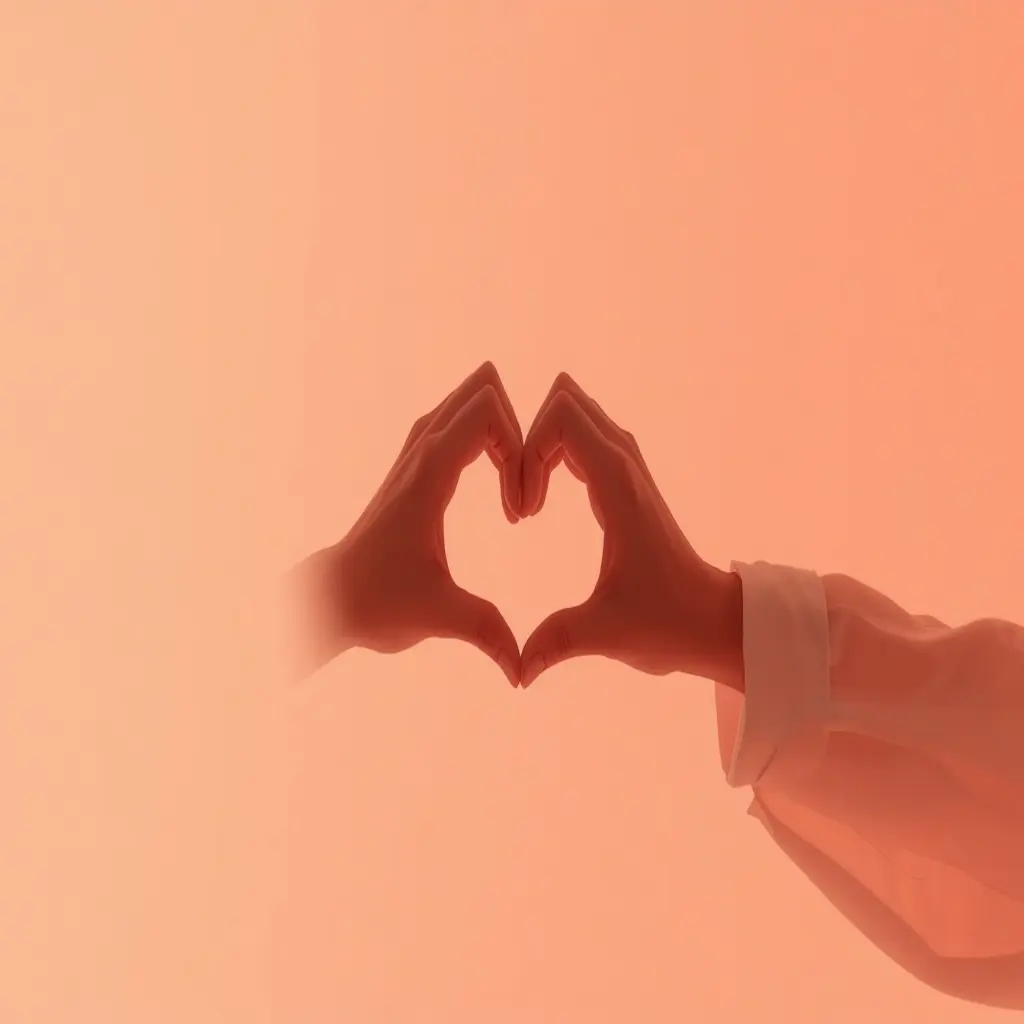 Blush Heart Love DP - Romantic love DP for Instagram with a couple creating a heart shape | BiosStyle HD Instagram DP