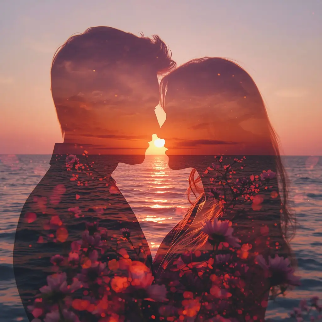 Double Exposure Love DP — HD couple DP for Instagram romantic matching profile picture