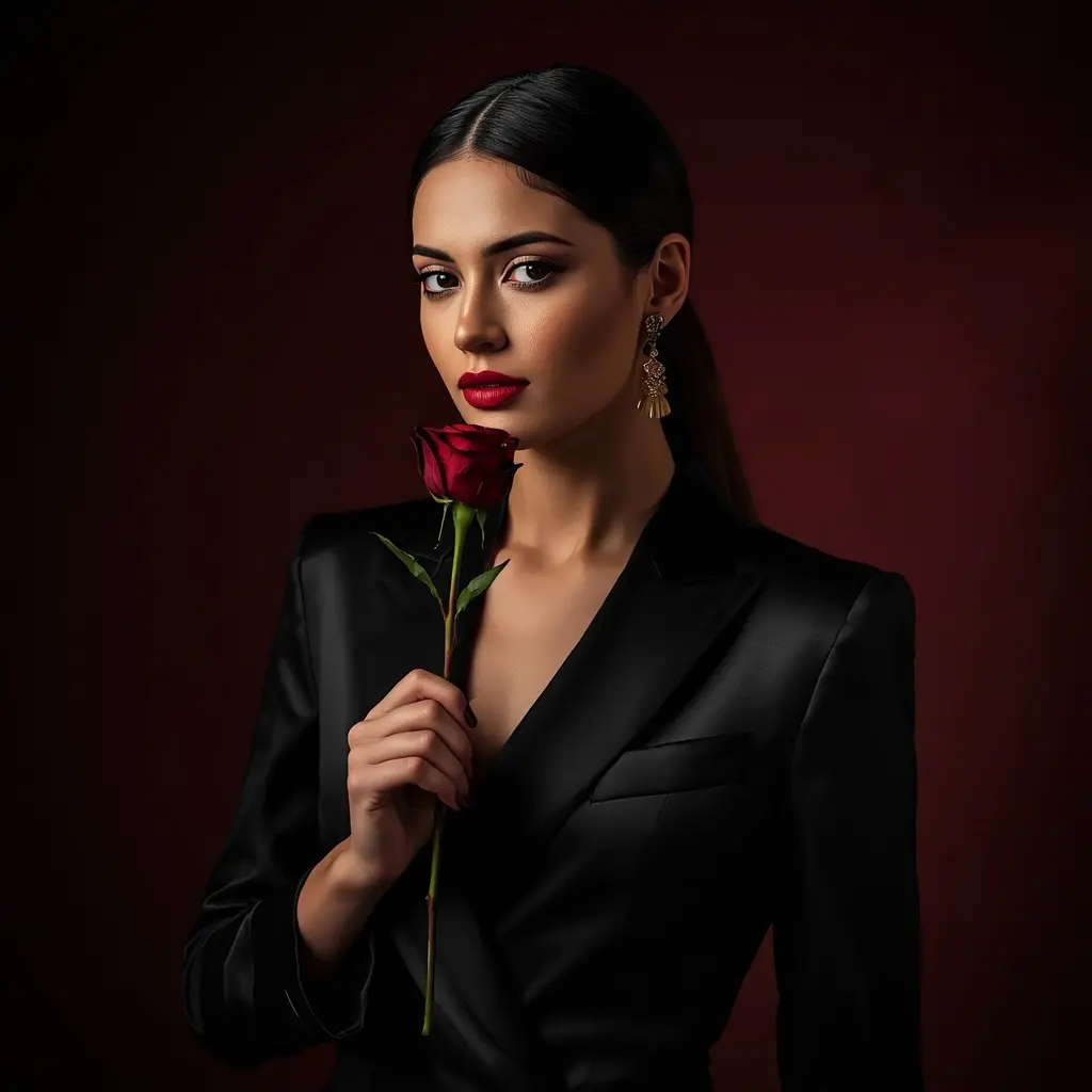 Luxury Rose Love DP - Luxury love DP for Instagram with elegant portrait and red rose | BiosStyle HD Instagram DP