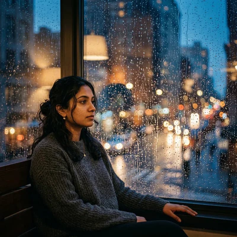Sad DP for Instagram — Rain Window Contemplation DP moody profile picture