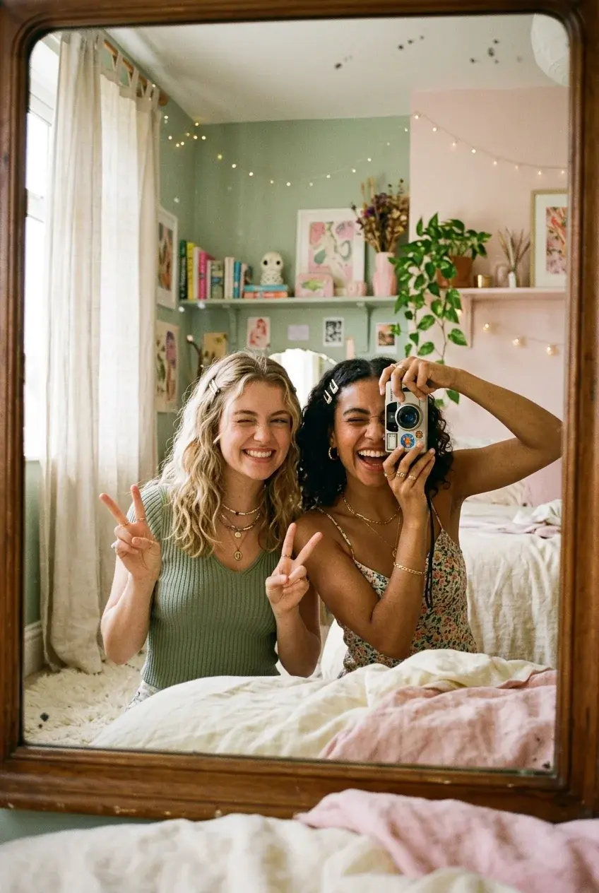 Best Friend Poses Mirror Selfie DP Instagram Cute DP — Best Friend Poses Mirror Selfie DP sweet profile picture