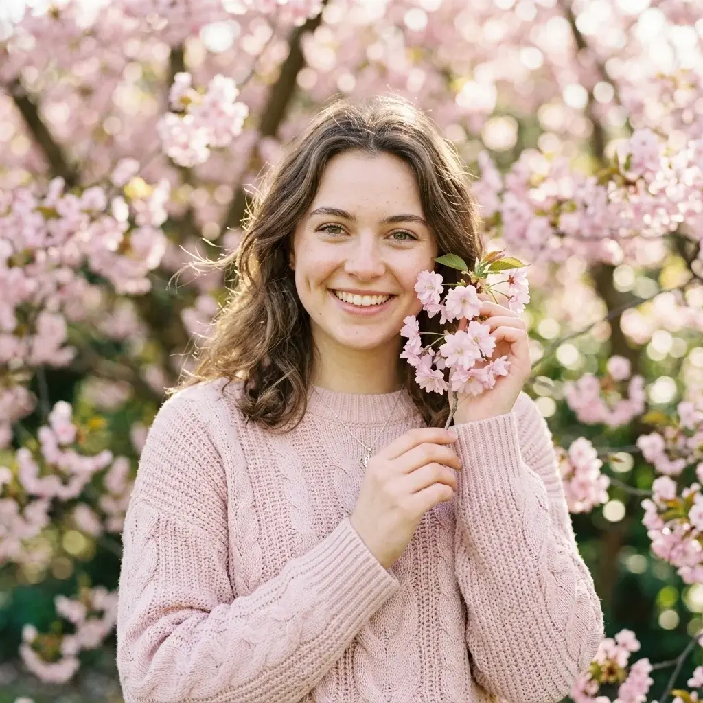 Pastel Blossom Smile DP Instagram Cute DP — Pastel Blossom Smile DP sweet profile picture
