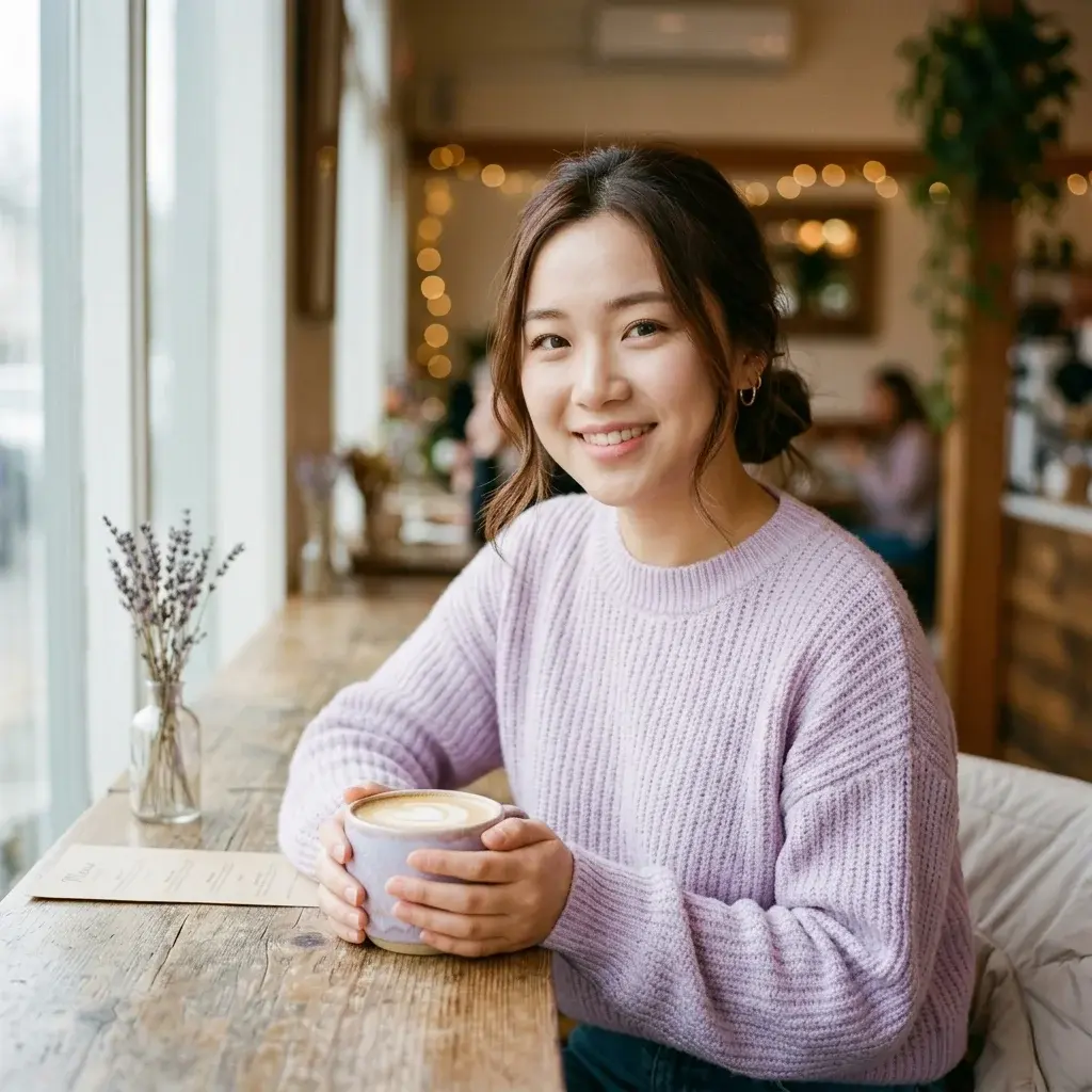 Pastel Lavender Cafe DP Instagram Cute DP — Pastel Lavender Cafe DP sweet profile picture