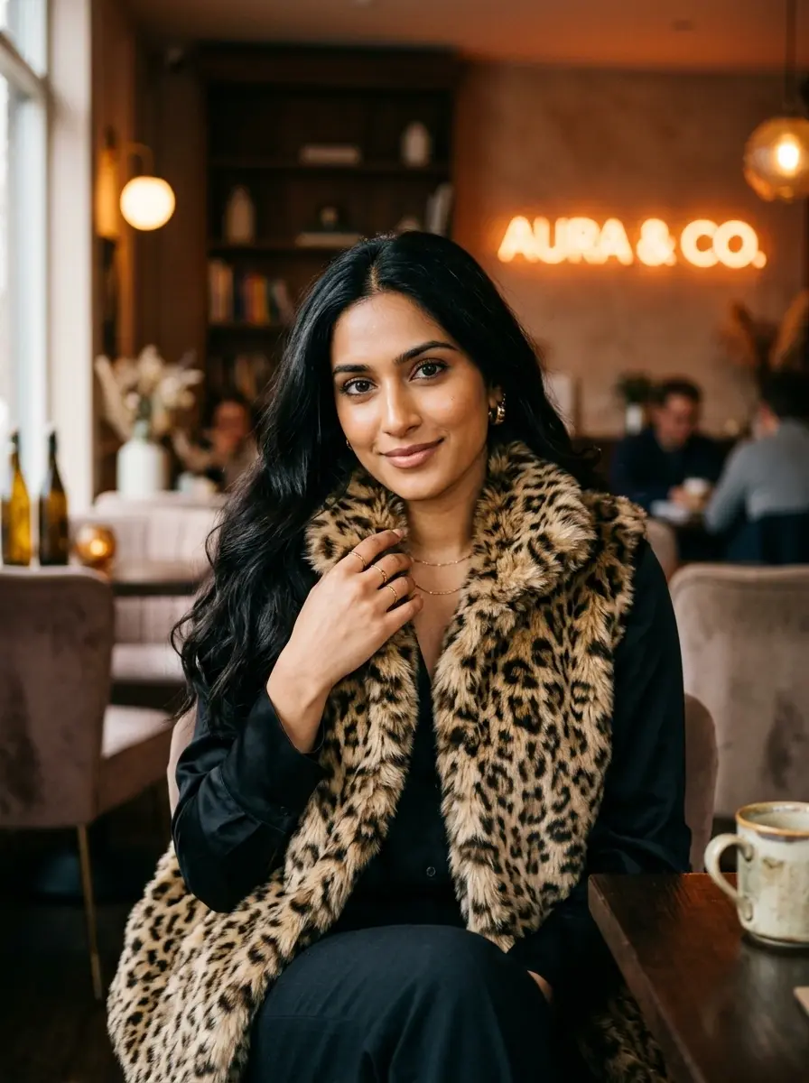 Golden Sunset Leopard Vest DP Golden Sunset Leopard Vest DP — trending girls DP for Instagram HD profile picture