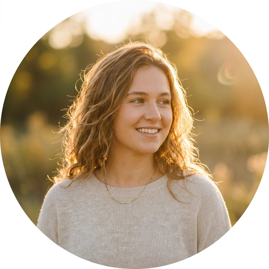 Golden hour sunset glow aesthetic DP for Instagram profile avatar with warm bokeh
