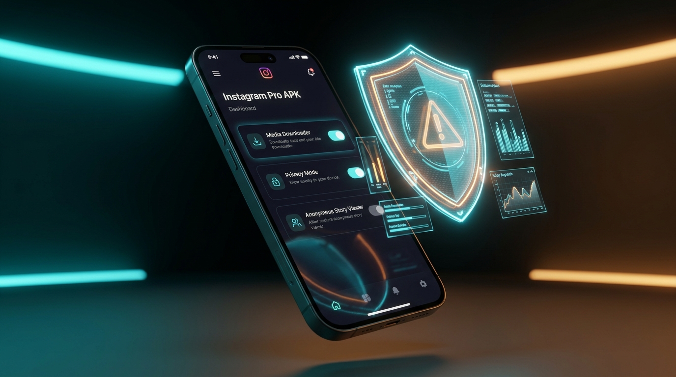 Instagram Pro APK download safety review showing modded features comparison and security analysis