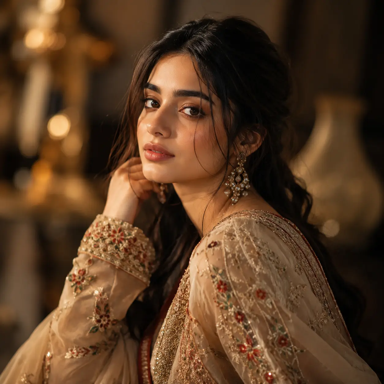 Royal Grace DP — Best Instagram DP for girls with elegant traditional outfit and graceful look