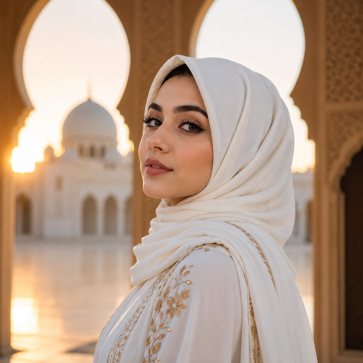 Timeless Heritage Hijab DP — elegant instagram hijab dp with islamic architecture